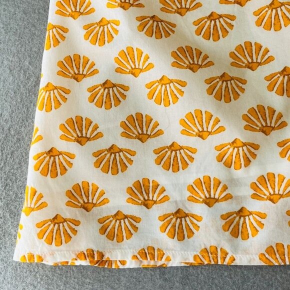 J Crew Shell Pattern Dress Size 8 Puffl Cleeve Twist Front  Peasant Cottagecore - Picture 10 of 14